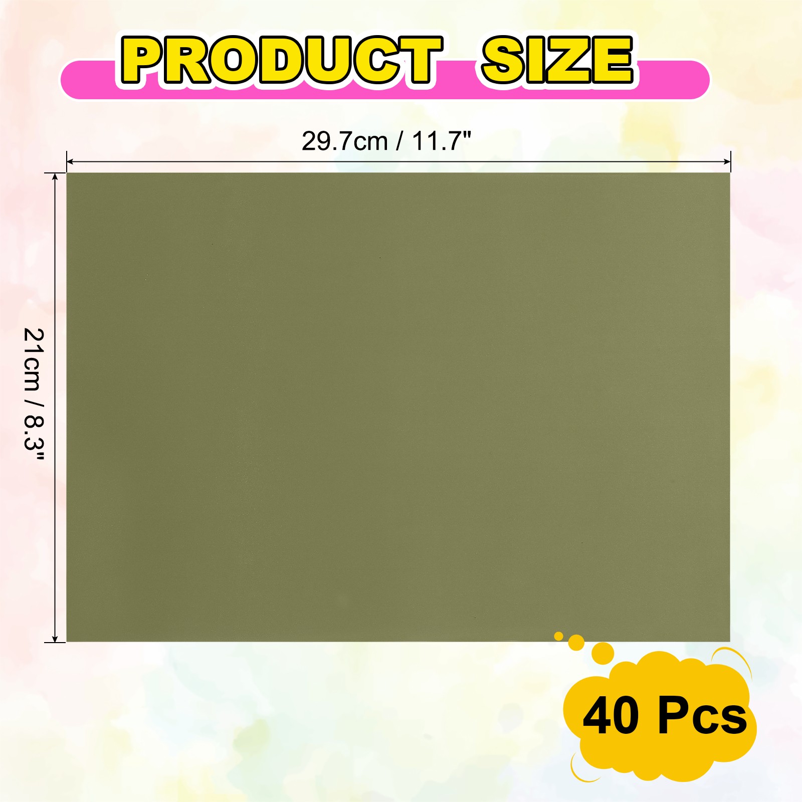 40 Pcs Brown Full Sheet Label Sticker Paper A4 Shipping Labels