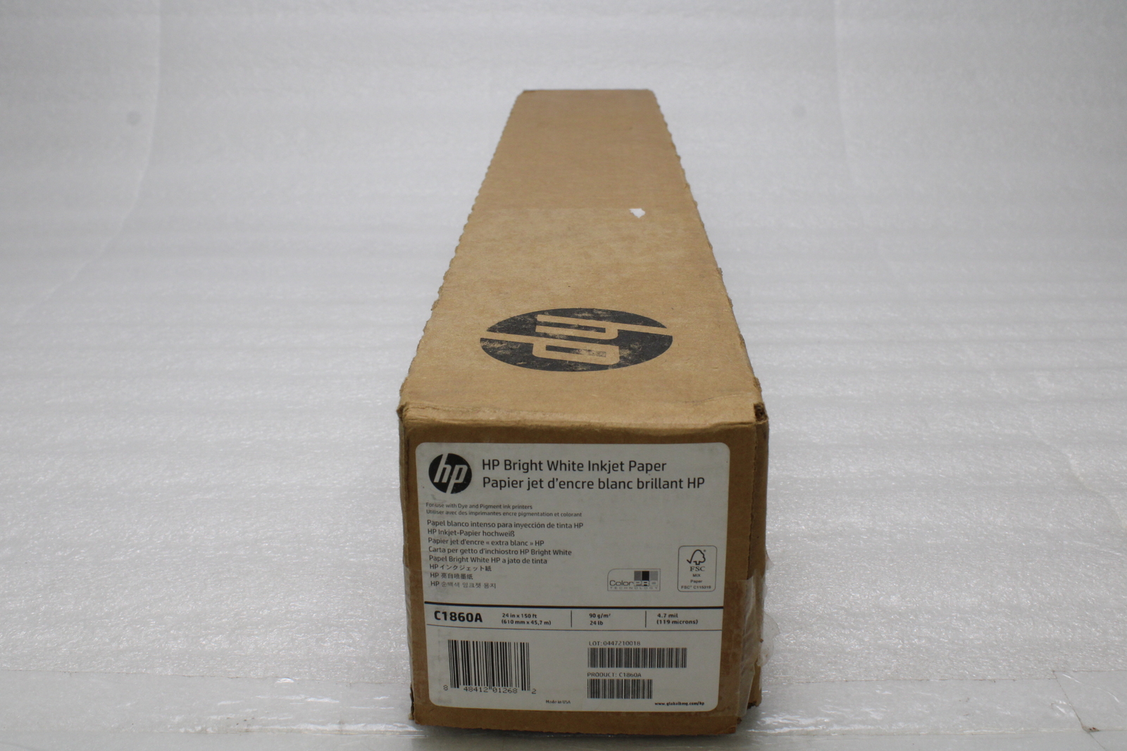 GENUINE OEM HP C1860A Bright White Inkjet Paper 4.7mil 24″x150′ 24 lb