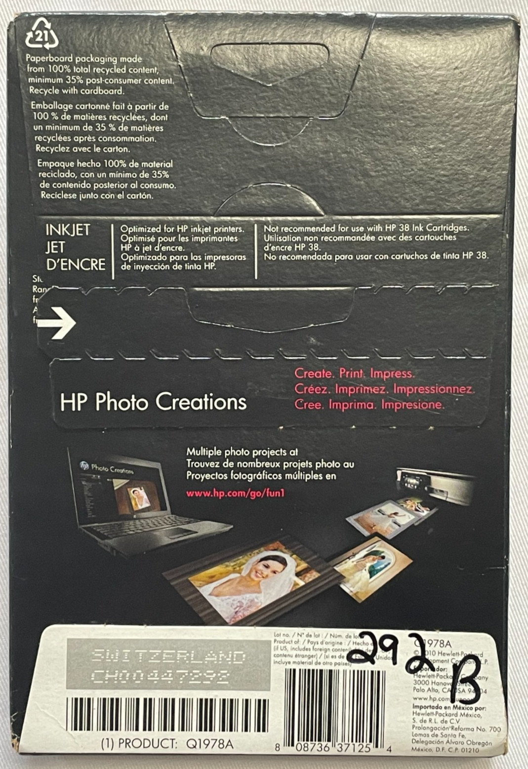 HP Premium Plus High Gloss Photo Paper 60 Sheets 4×6 Q1978A NEW SEALED