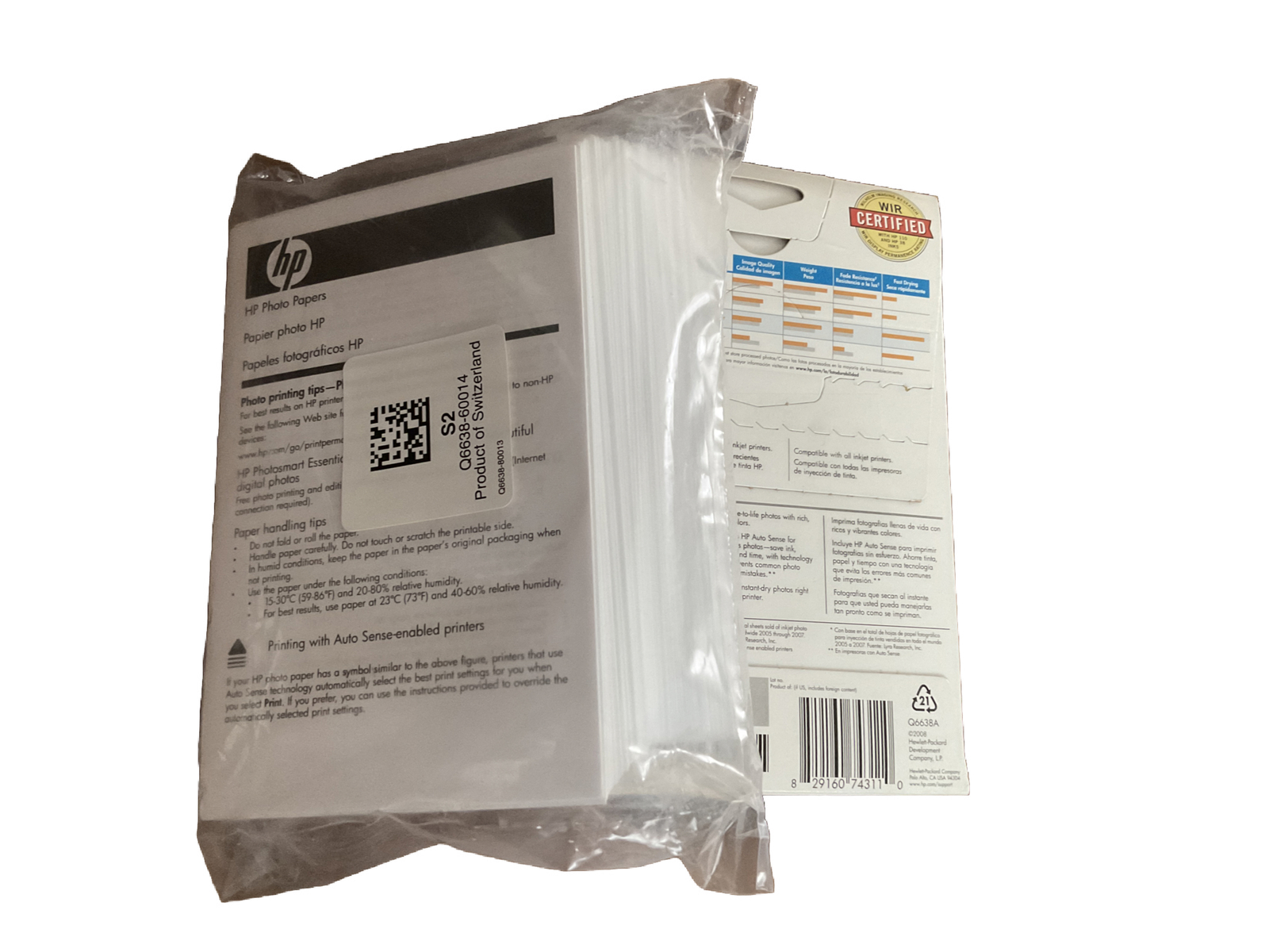 HP Advanced Photo Paper 4”x6” Glossy 100 Sheets Open Box And HP S2 Q6638-60014