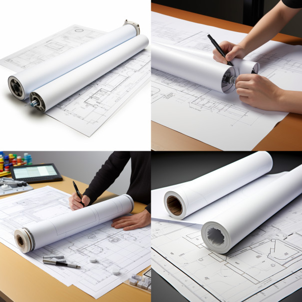 36” x 150′- 4 ROLLS 24lb plotter paper CAD Wide Format Rolls Top Notch Quality