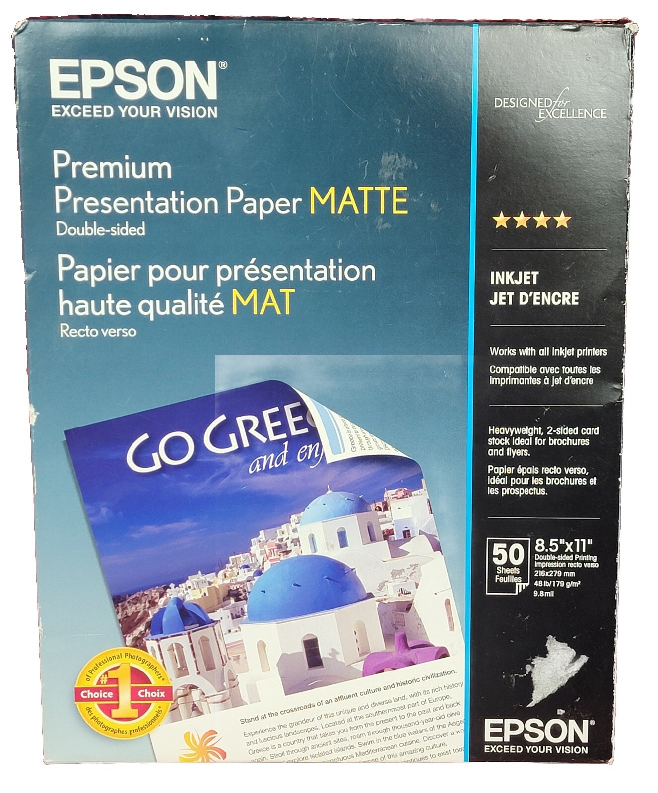NIP NEW Epson Premium Presentation Paper MATTE 8.5×11″ Double-sided 50 Sheets