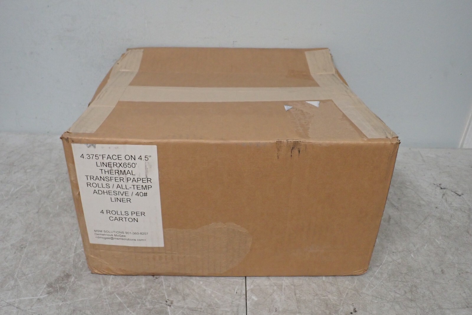 MSM Solutions 4.375″ x 4.5″ Liner 650′ Thermal Transfer Paper Rolls – NEW