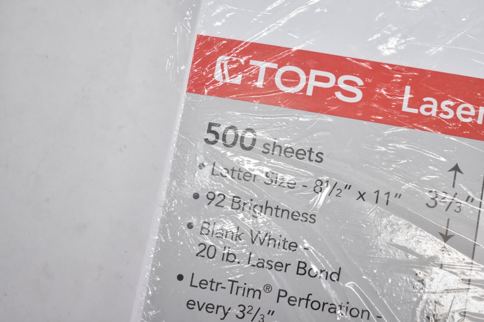 Tops Laser Cut Sheets Letter Size Blank White 500 Sheets Set 05030 8-1/2″ x 11″