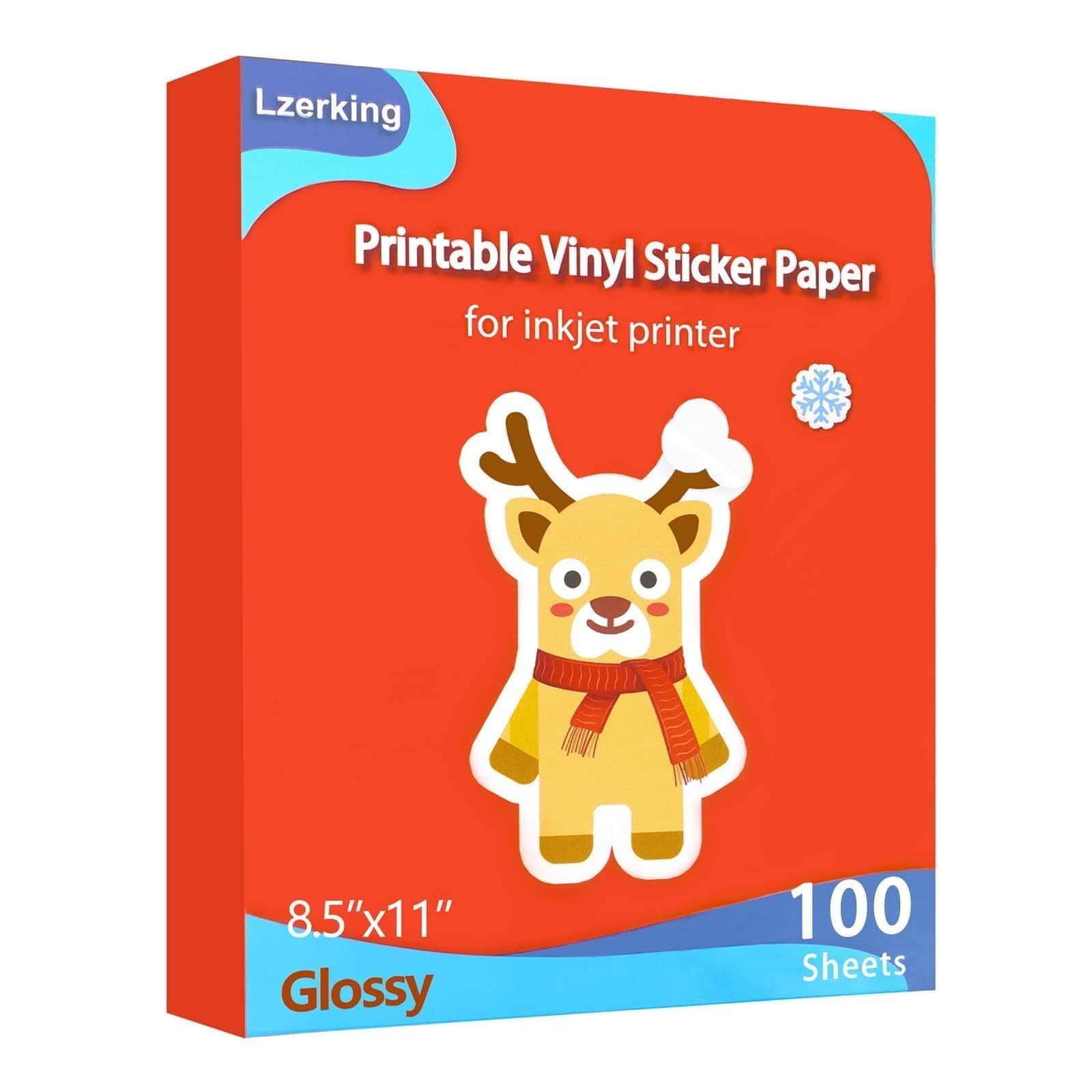 Printable Vinyl Sticker Paper, Glossy Waterproof Sticker Paper for Inkjet & L…