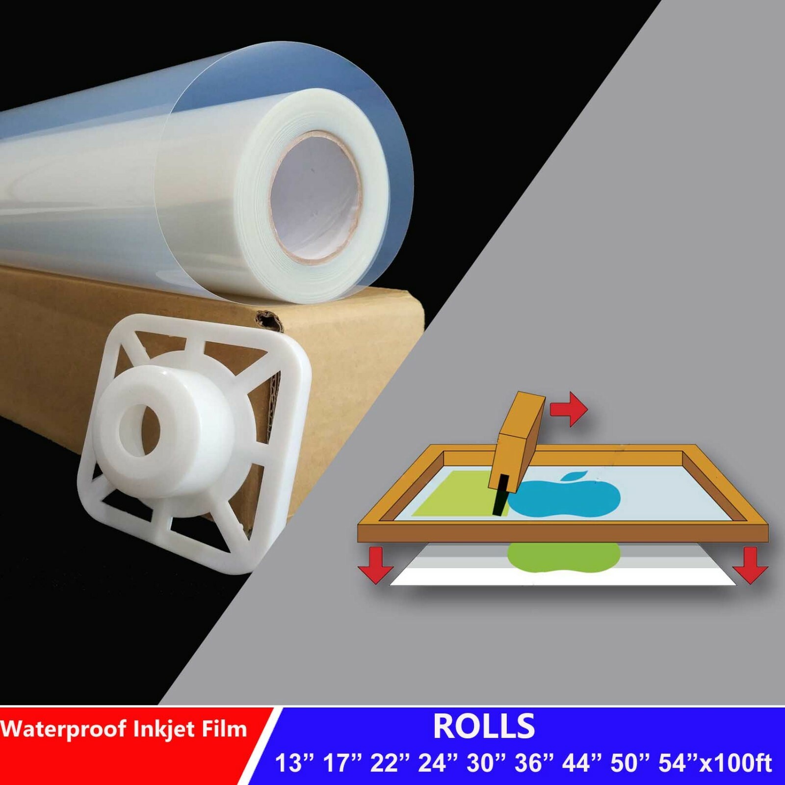 8.5×11，100 sheets,Silk Screen Printing Waterproof Inkjet Transparent Film Paper