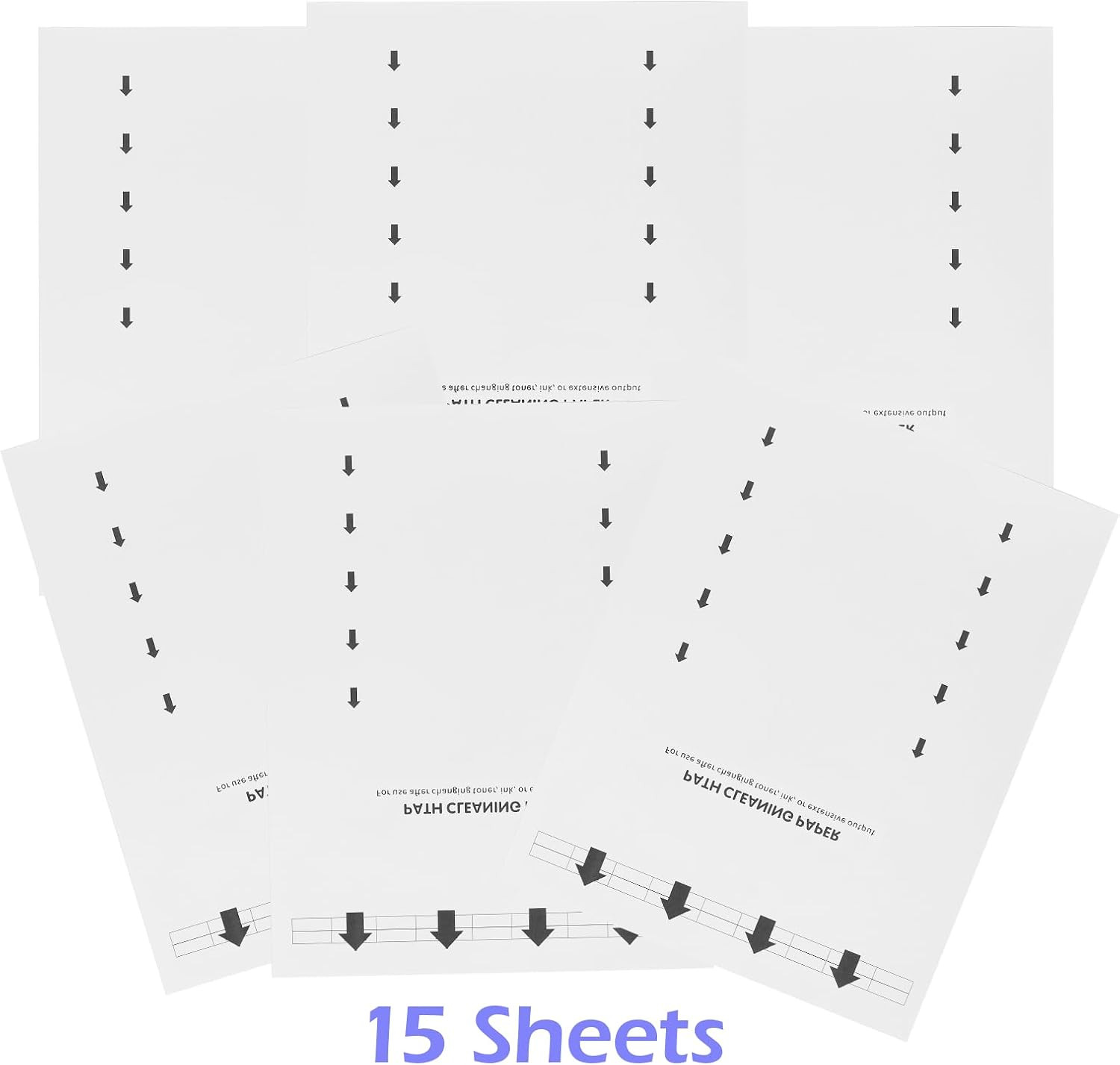 15-Pack Letter Size Printer Cleaning Sheets for Laser and Inkjet Copier Fax