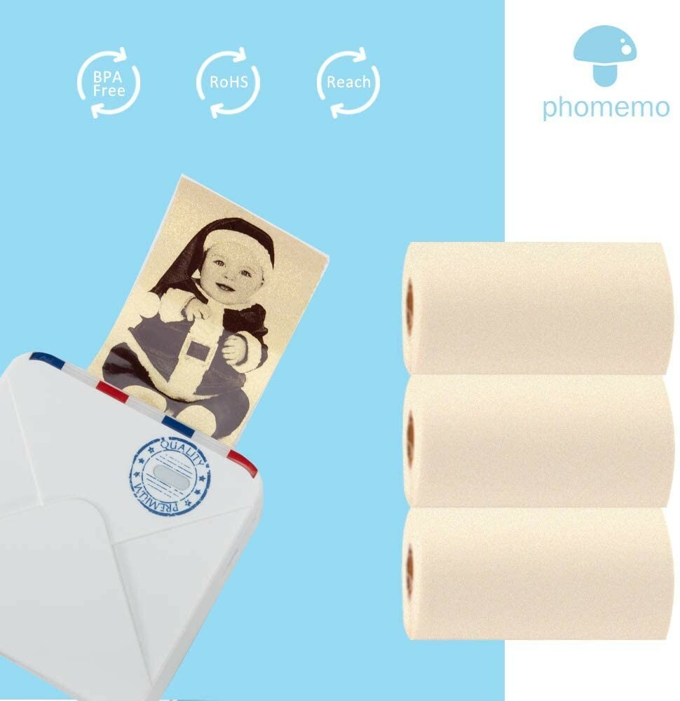 3 Rolls Golden Sparkle 50mm Sticker Thermal Paper for Phomemo M02 Pro M02S M03