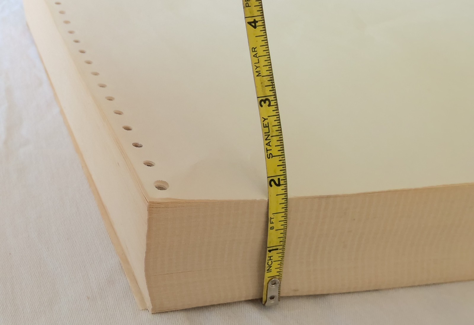 Vtg Continuous Dot Matrix Printer Paper 14 7/8 x 11 Tractor Fed White 500+sheets
