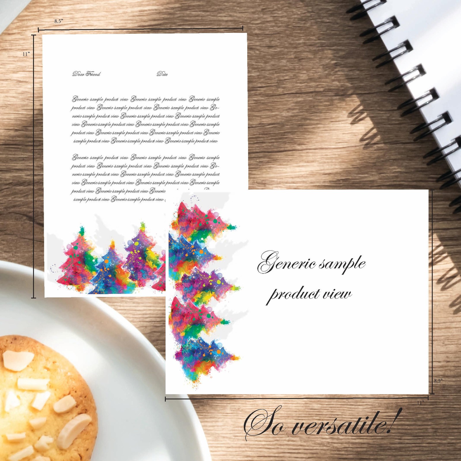 25 PCS Painted Tree Letterhead Laser Inkjet Printer Paper Stationery Sheet