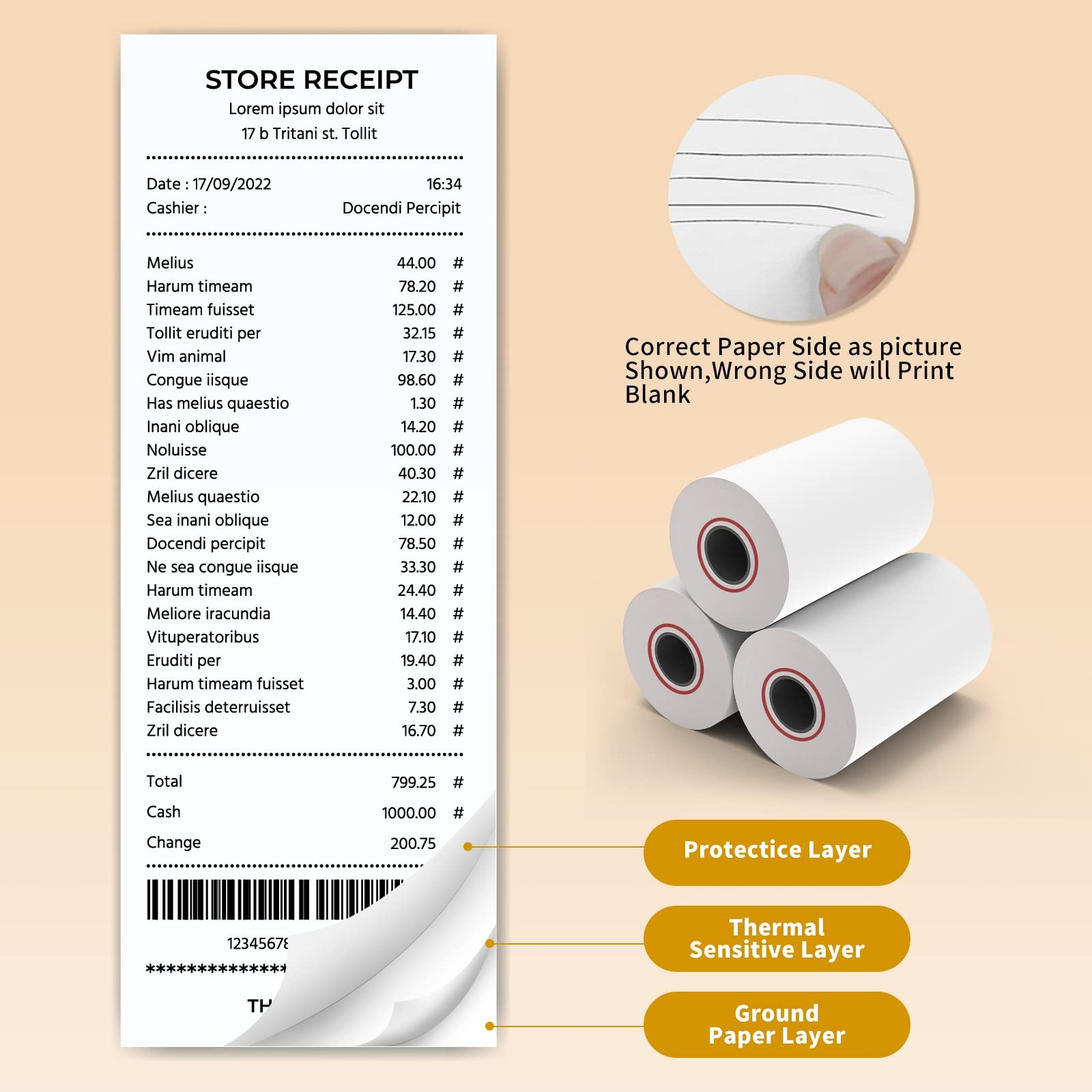MFLABEL® 50 Rolls Thermal Paper (2 1/4″ x 85′) – POS 2 x 85′, White