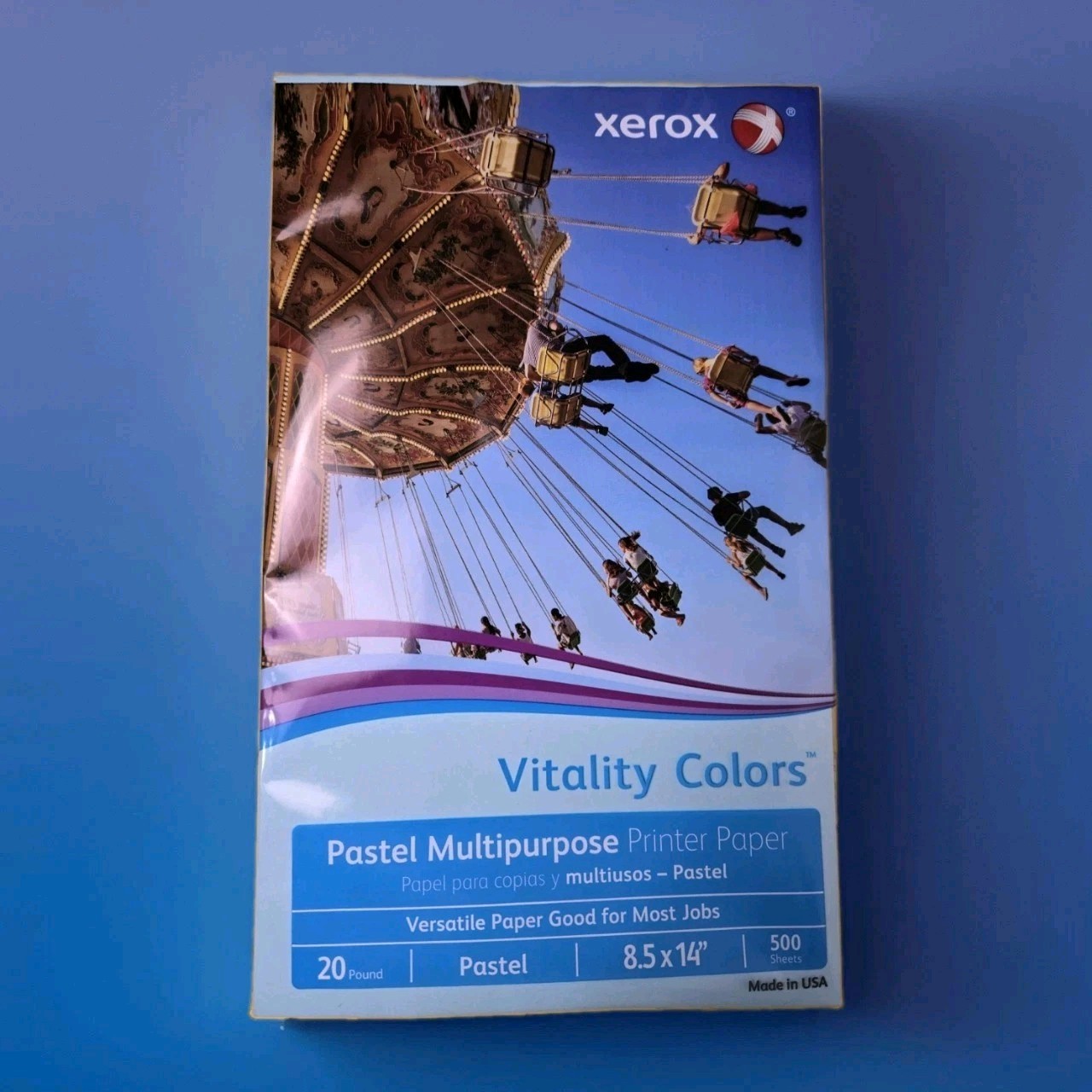 Xerox Vitality Colors Blue Pastel Printer Paper 8.5×14 Legal 20lb 500 Sheets New