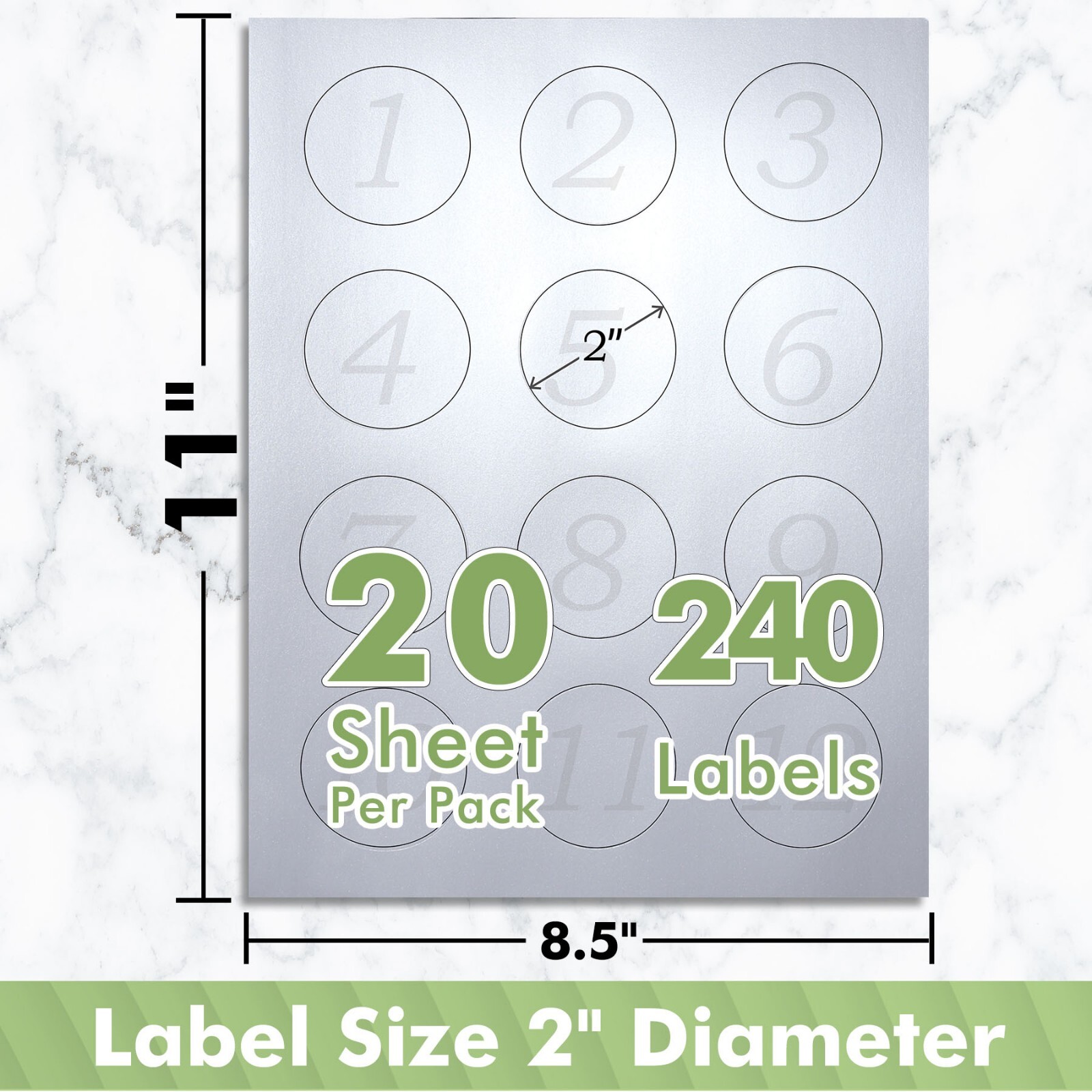 Lot Koala 2 In Round Label Pearl Glossy Sticker Paper for Printers, Circle Label