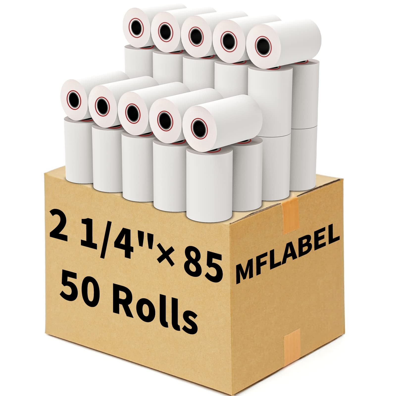 MFLABEL® 50 Rolls Thermal Paper (2 1/4″ x 85′) – POS 2 x 85′, White