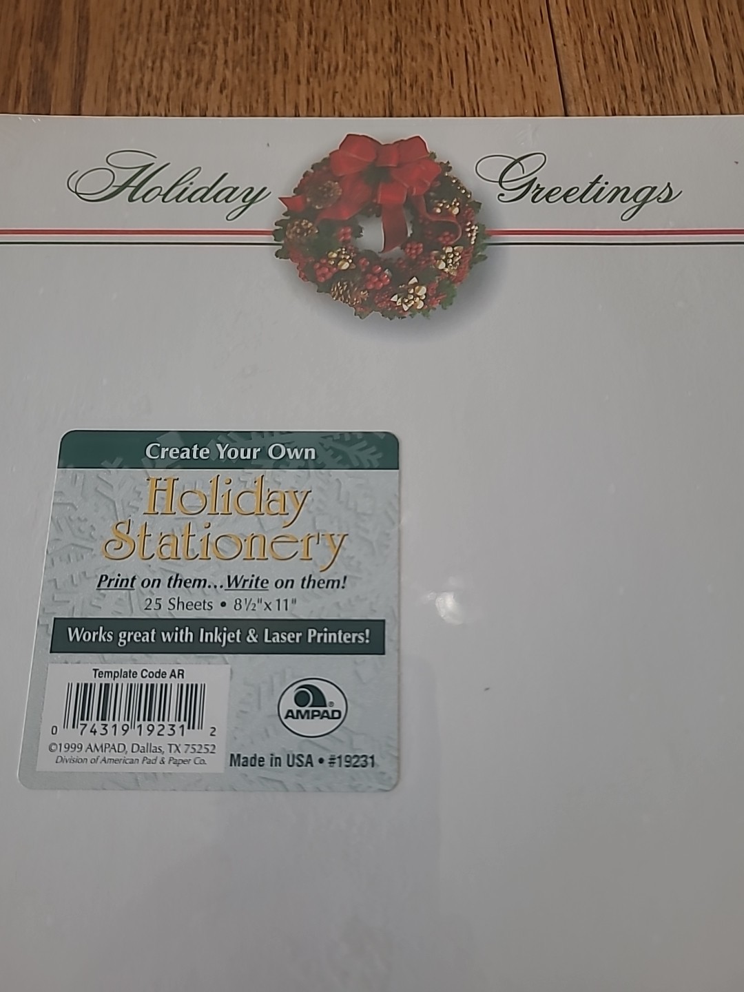 NEW Christmas Holiday Greetings White Stationary Computer Paper 50 sheets 2 pack