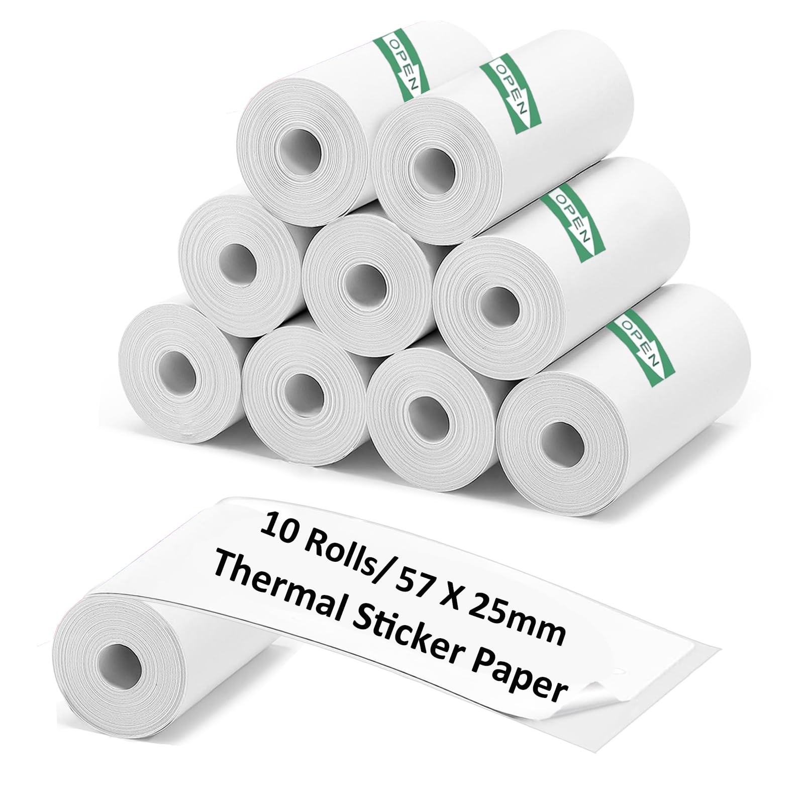 10 Rolls Mini Thermal Printer Paper, 57 X 25mm Sticker Paper for Most Kids In…