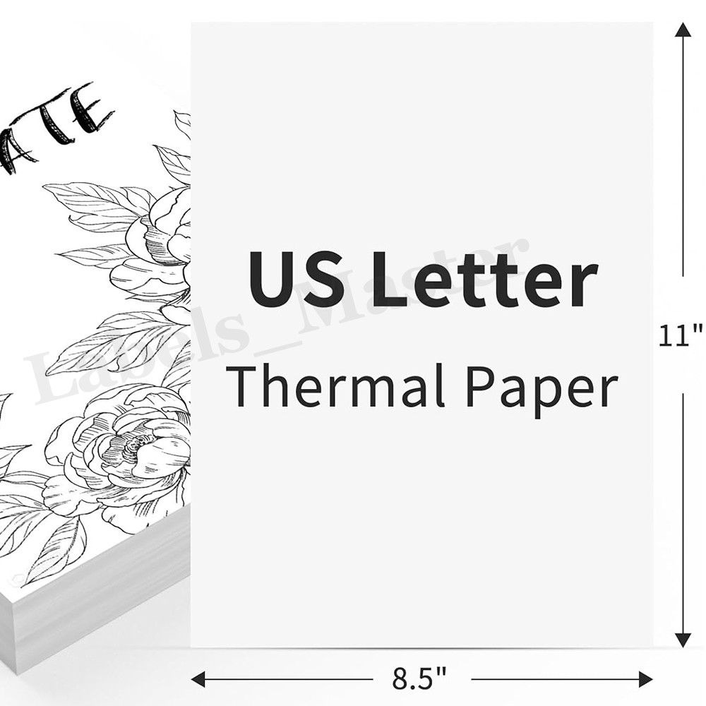 500 Sheet 8.5″x11″ Folded Thermal Continuous Paper US Letter Size for M08F M832