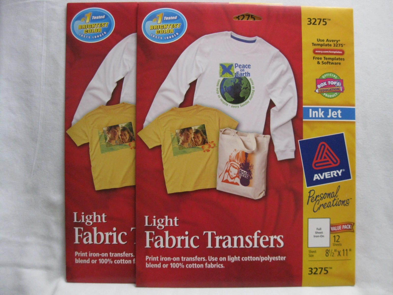 LOT: Avery 3275 Inkjet T-shirt Transfers iron-on 8.5″ x 11″ for Light fabric