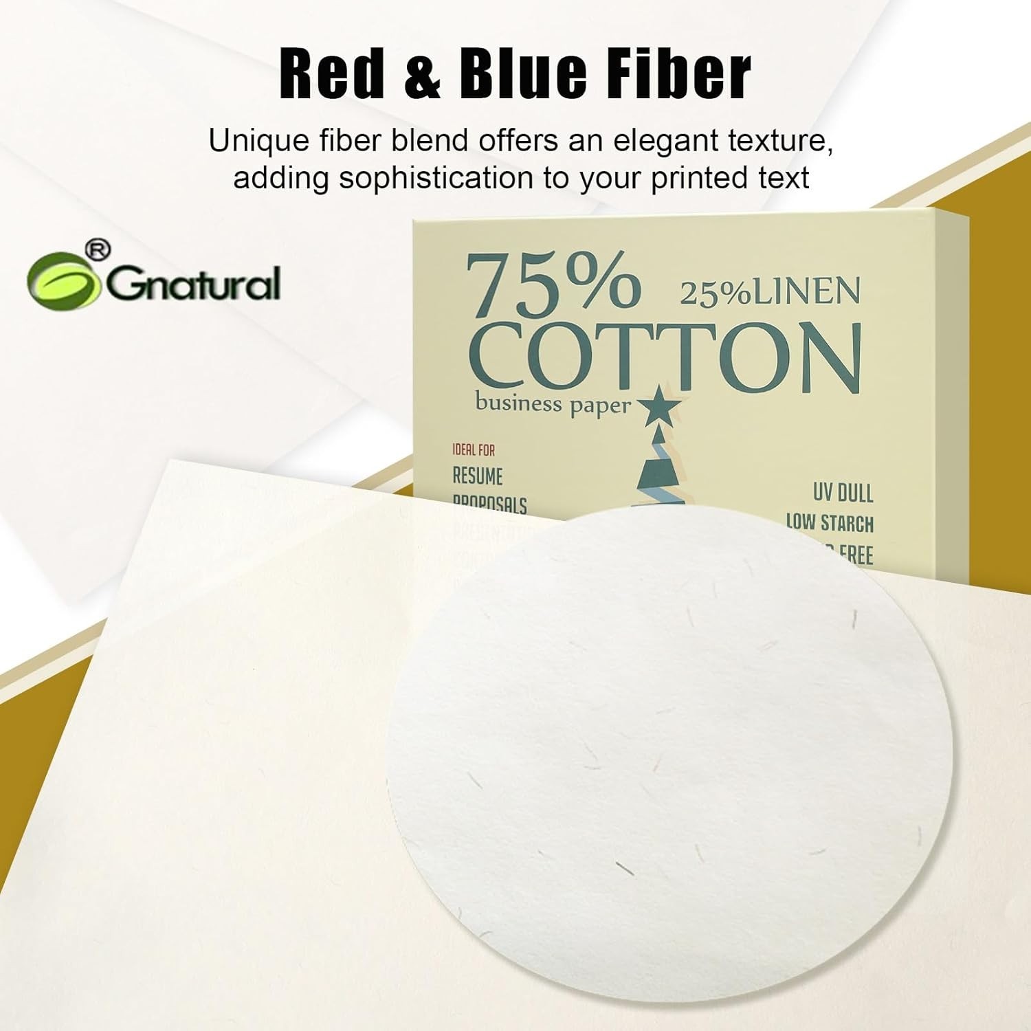 75% Cotton 25% Linen Business Paper Ivory 85gsm 8.5″W x 11″L Resume Paper