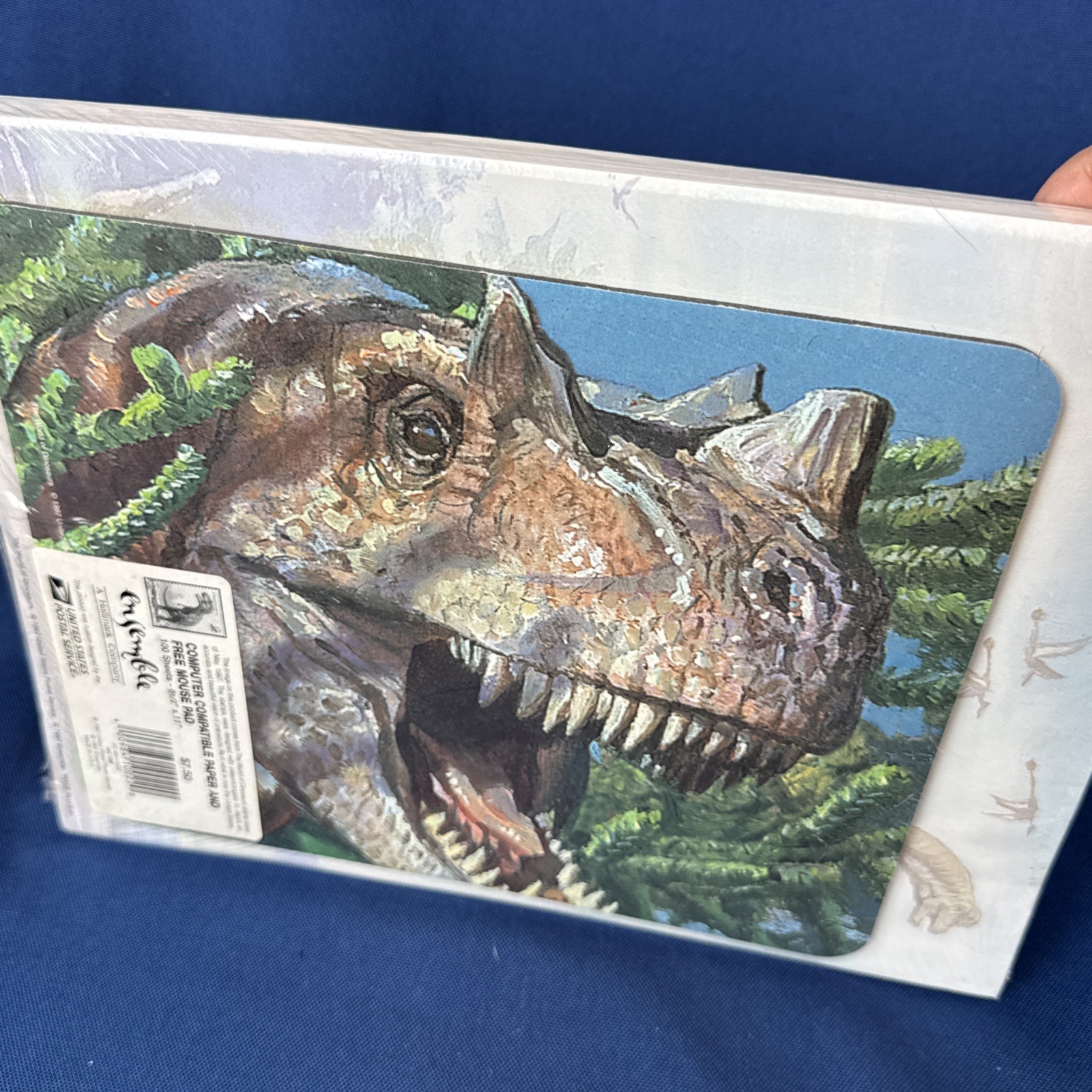 VTG 1997 Dinosaur Printer Paper 100-Pk + MOUSE PAD Sealed USPS Brontosaurus USA