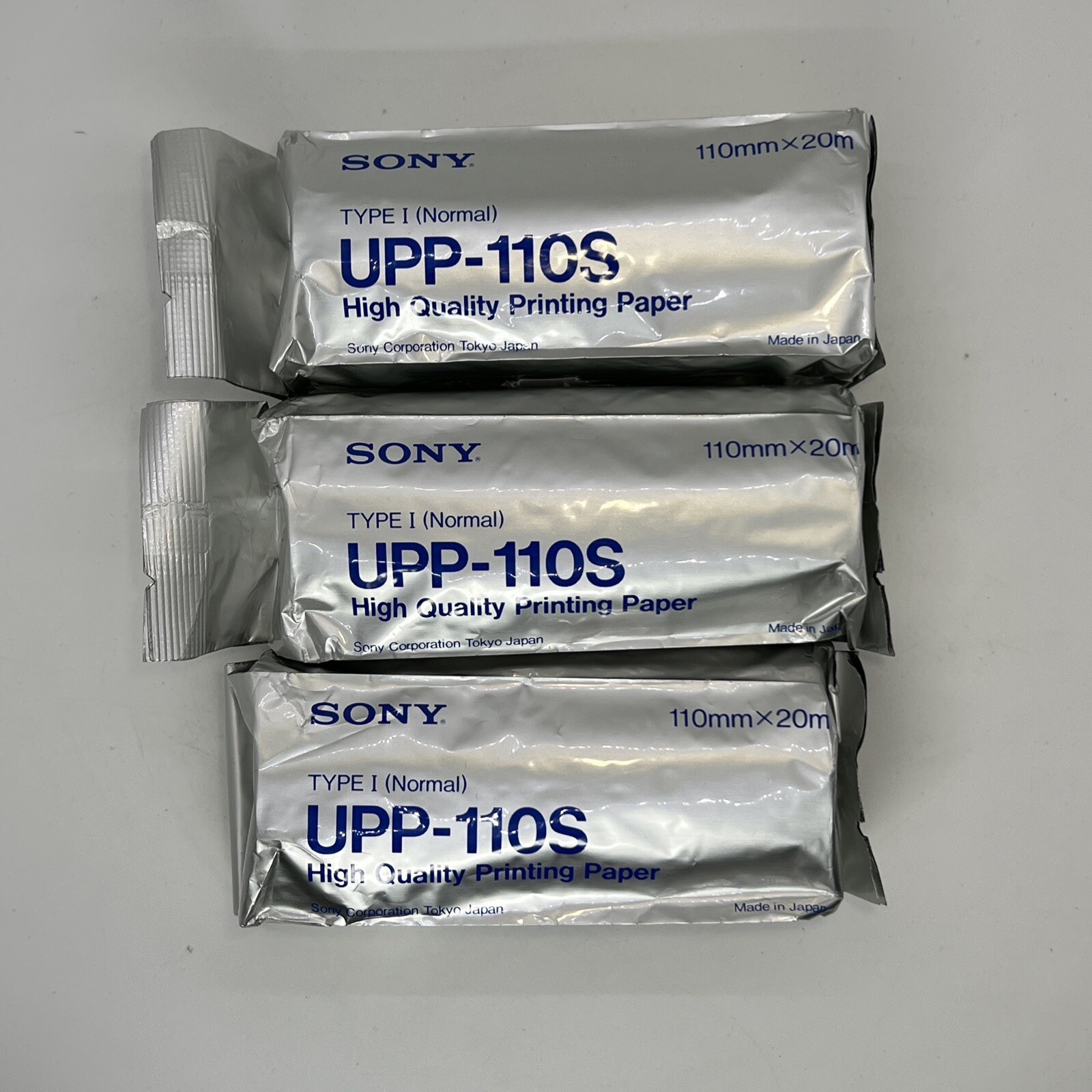 SONY UPP-110S Type I Thermal Print Media Paper 110mm x 20mm NEW (3 pack)