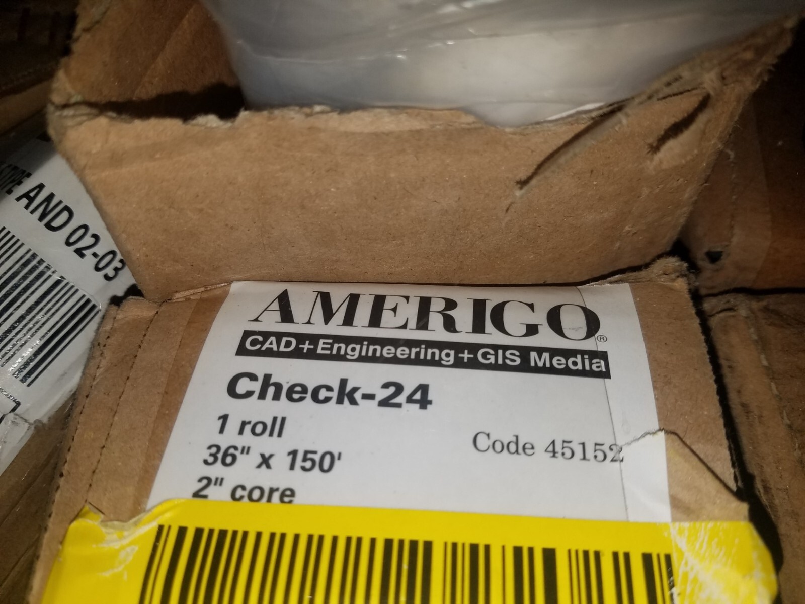 Amerigo Check-24 White 36″ x 150′ CAD Engineering & GIS Media Paper (RM29)