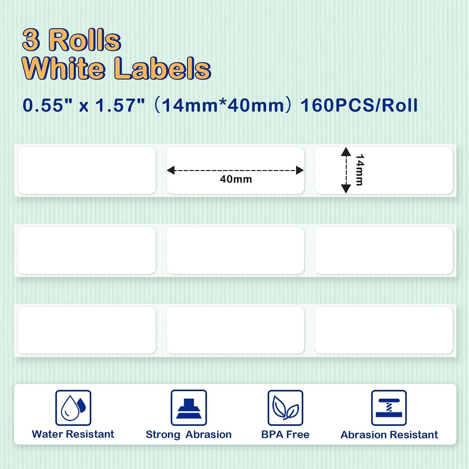 3 Rolls Adhesive Thermal Paper Sticker Label for Phomemo D30 Q30 Q31 Printer