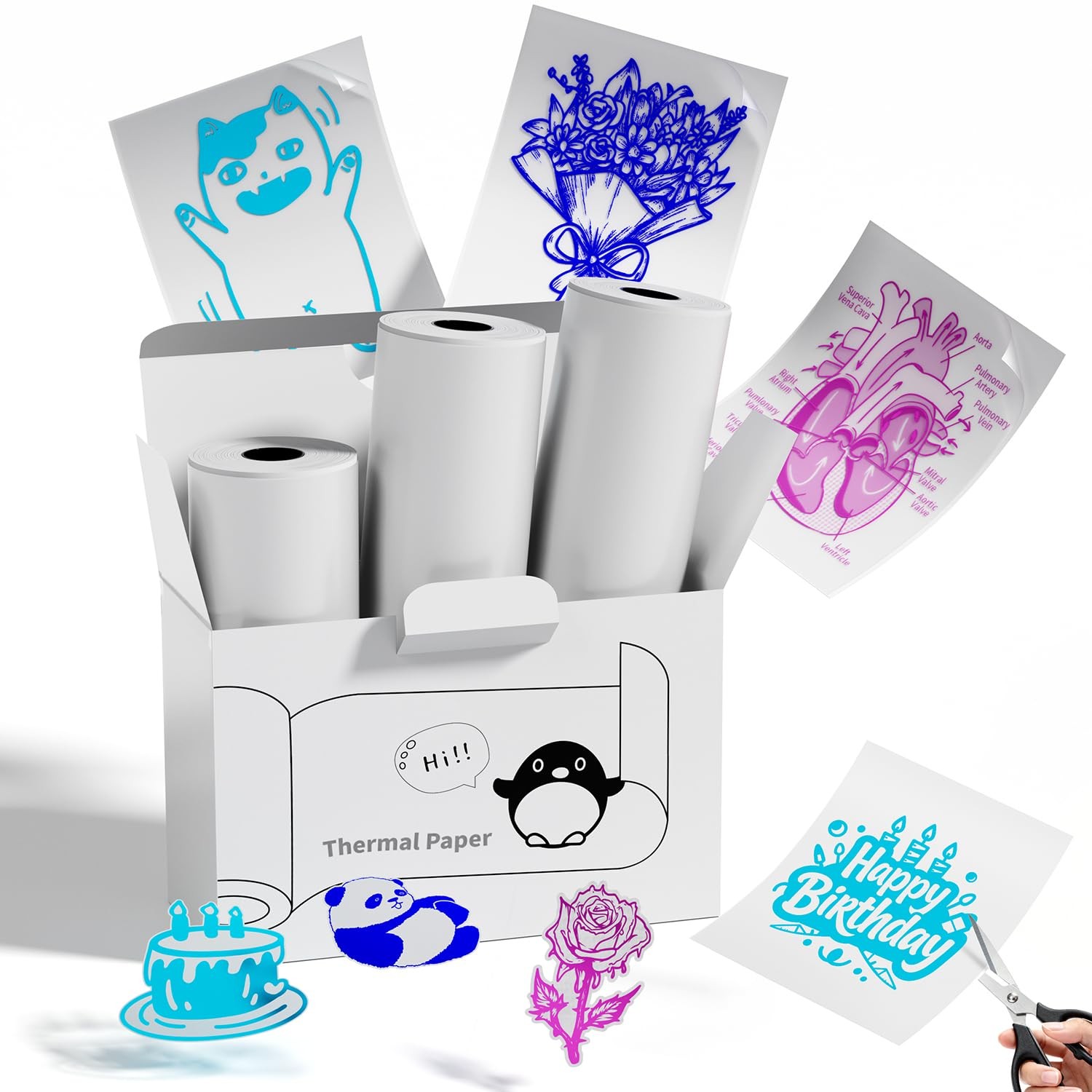 T02 Color Sticker Paper – Colorful Transparent Sticky Paper Refill Compatible…