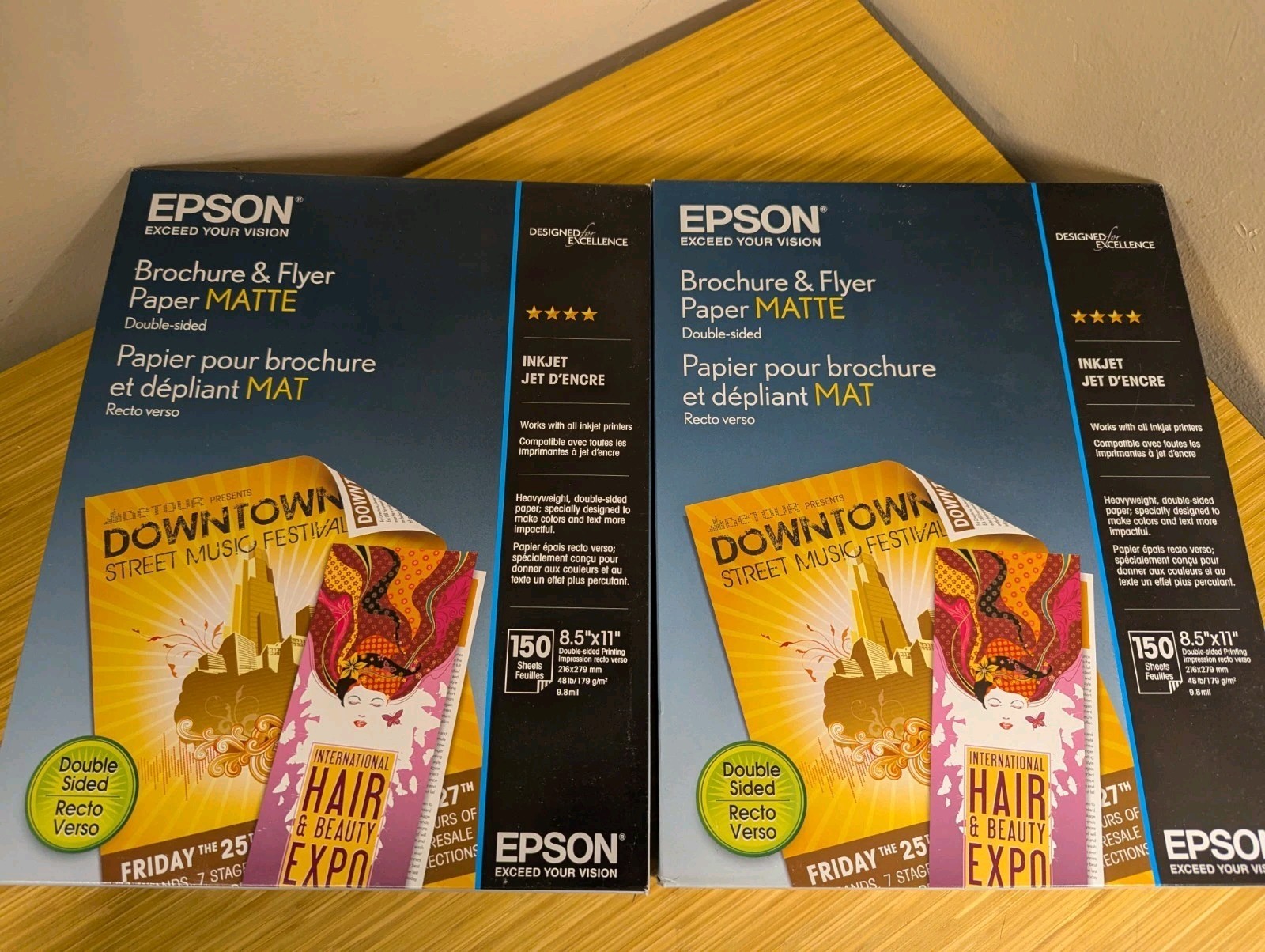 K 4 PACK EPSON Brochure and Flyer Paper Matte 8.5″ X 11″ 150 Sheets New