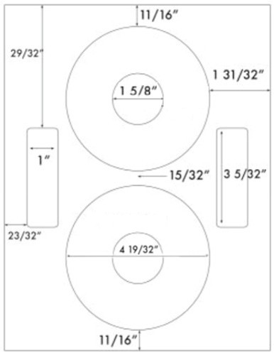 500-Pak Matte Finish NEATO FORMAT CD/DVD Labels (250 sheets, 2 per sheet)
