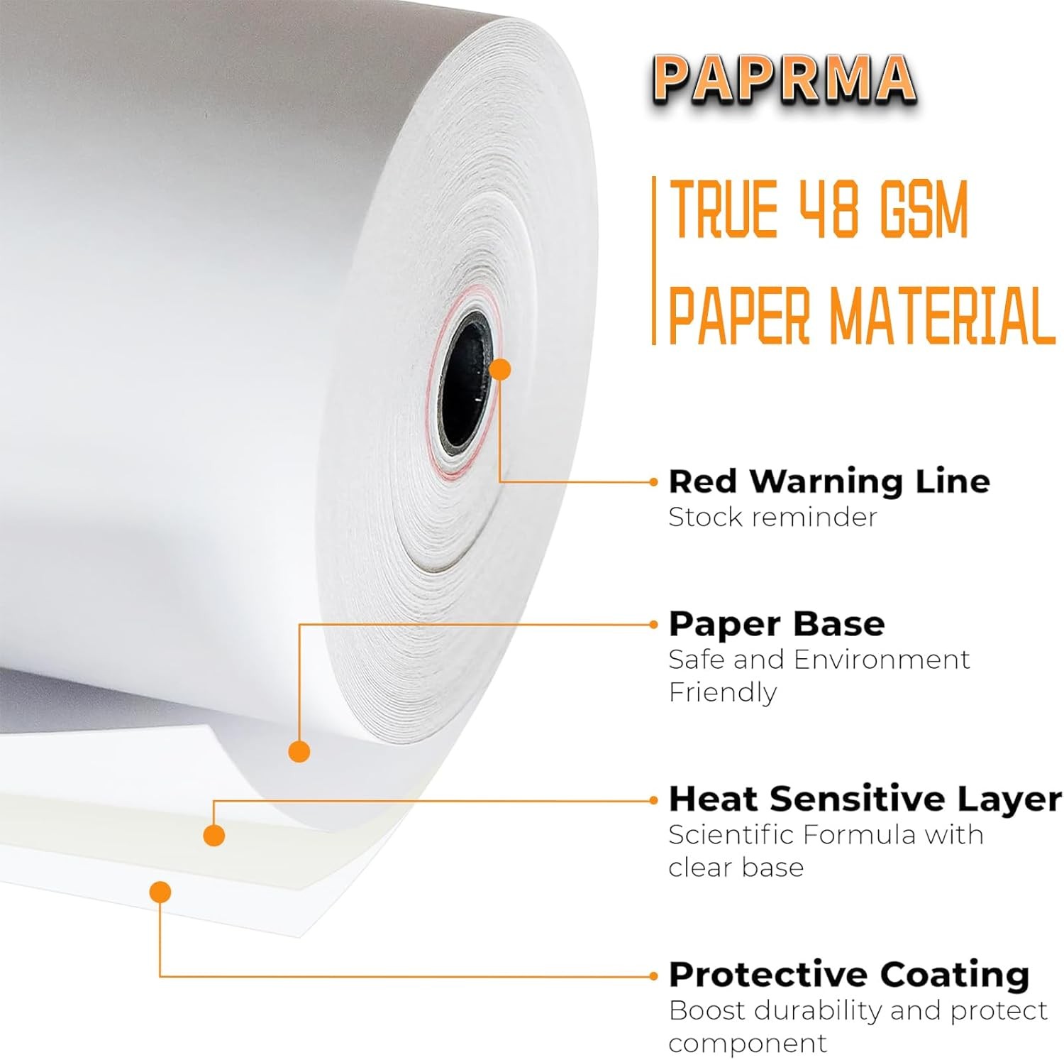 3 1/8” x 230ft’ Thermal Paper Receipt 10 Rolls, 3 1/8 x 230ft, 10 Rolls