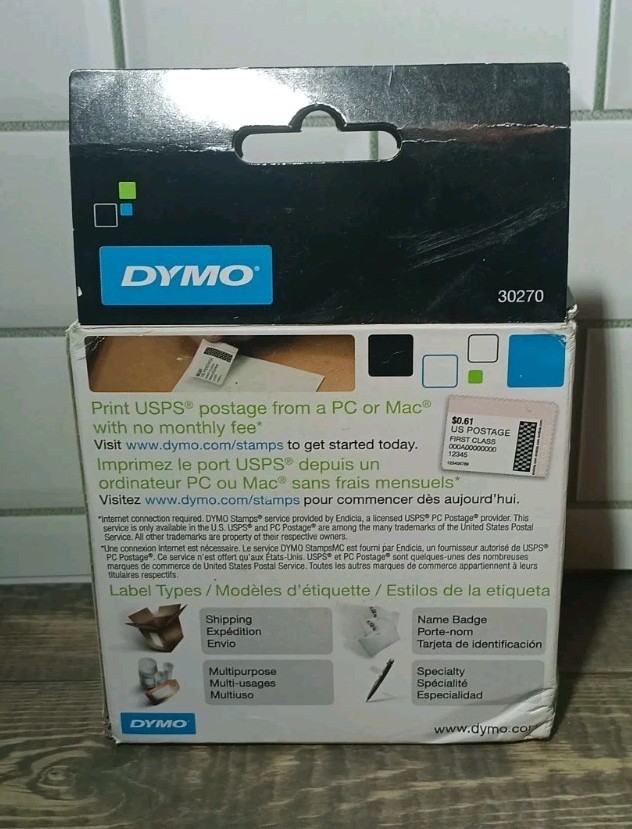 Dymo 30270 White Continuous Printer Paper Roll