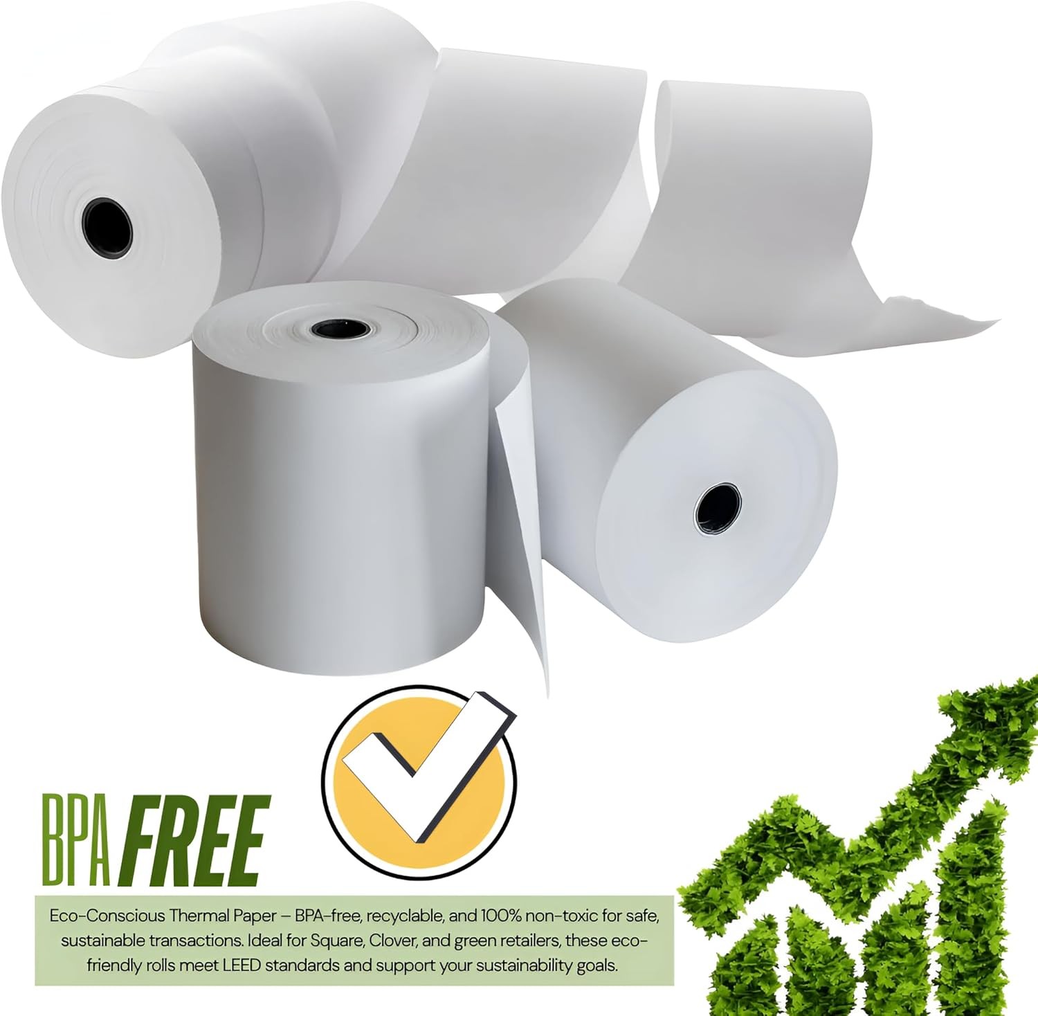 (20 Rolls) 3 1/8 x 200ft’ Thermal Paper Rolls BPA-Free 80mm white