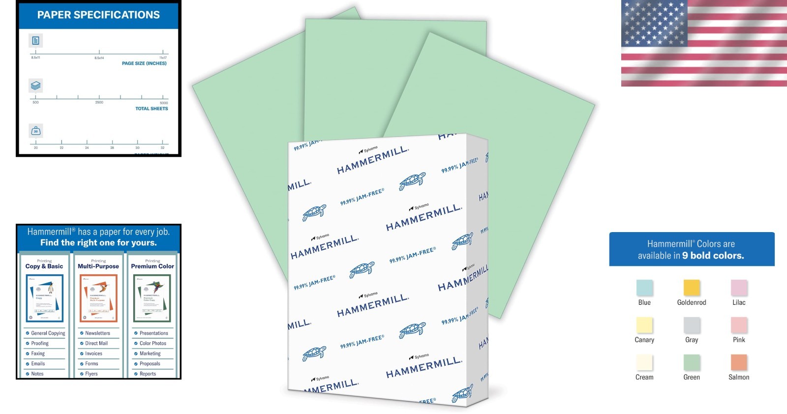 Dependable 20lb Green Colored Paper – 500 Sheets