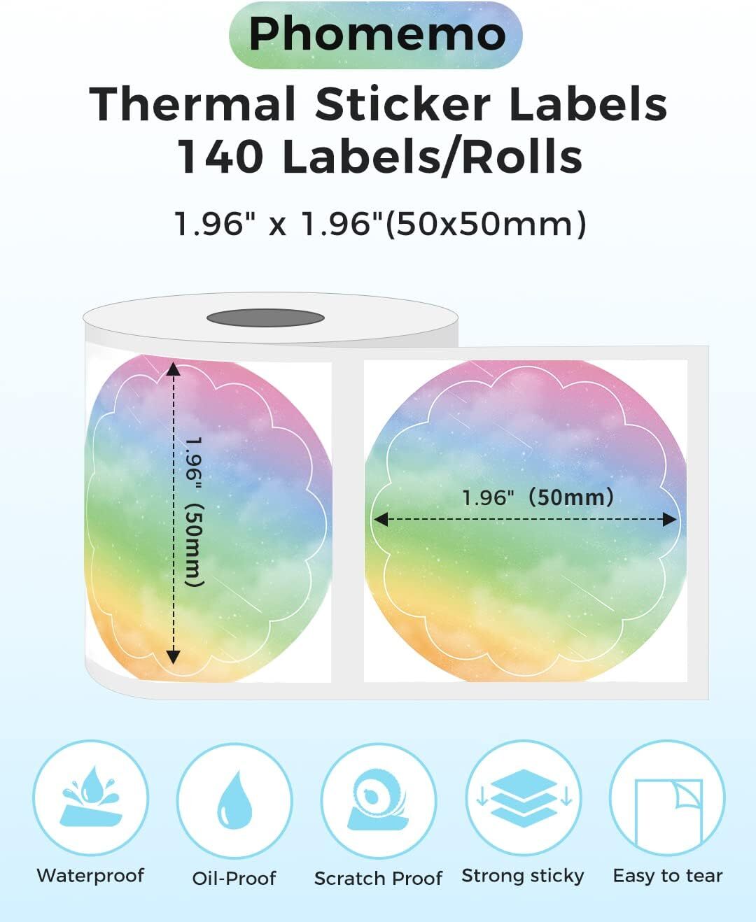 2″ Direct Thermal Labels Holographic Self-Adhesive For Logo X-max Card Sticker