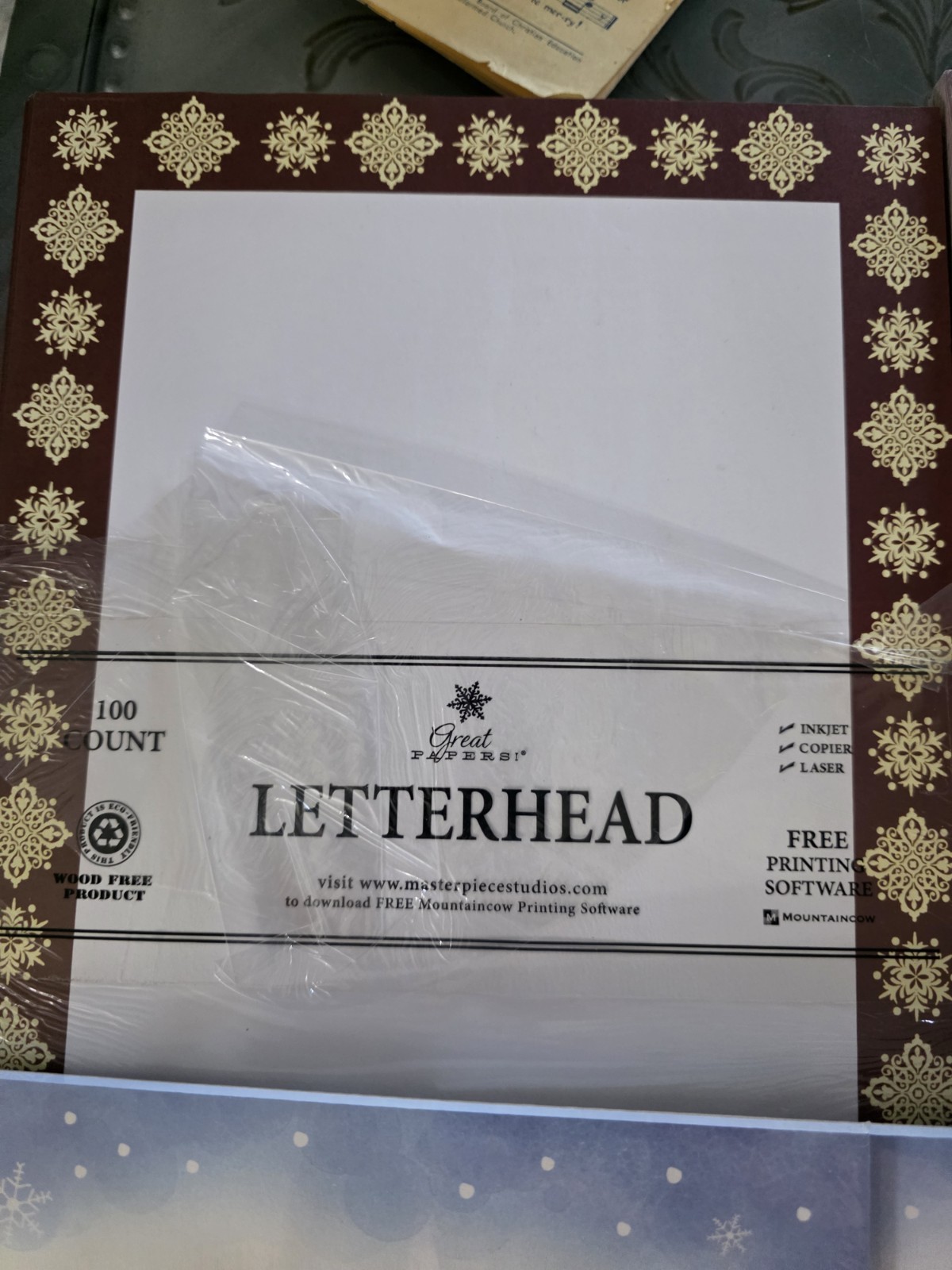 Lot 5 Printer Paper Letterhead. 3 Christmas 2 Designer