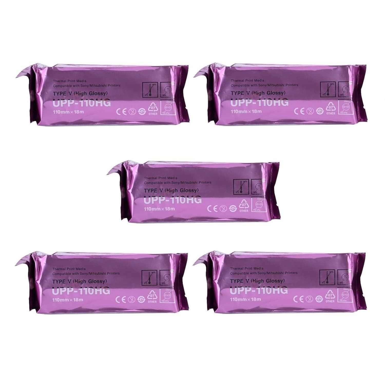 UPP-110HG Ultrasound Paper High Gloss 110HG Film 5 Rolls Medical Imaging