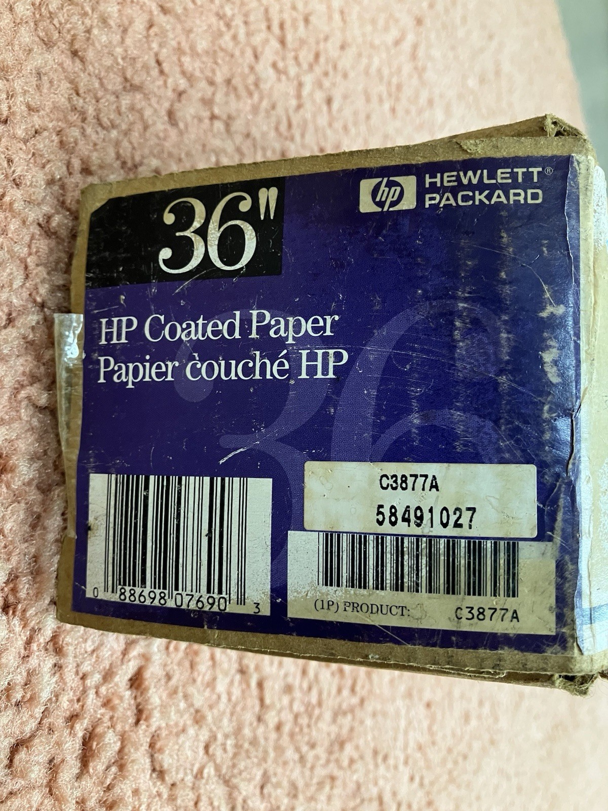 HP COATED PAPER 36” X 150’ / NO. C3877A / BRIGHT WHITE / NOS