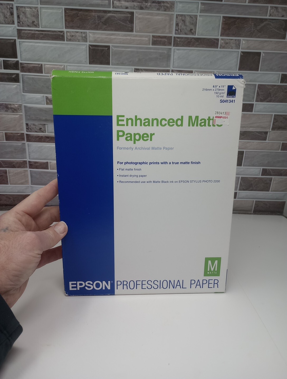 Epson Enhanced Matte Paper, 8.5″x 11″ White 44 SHEETS ONLY S041341