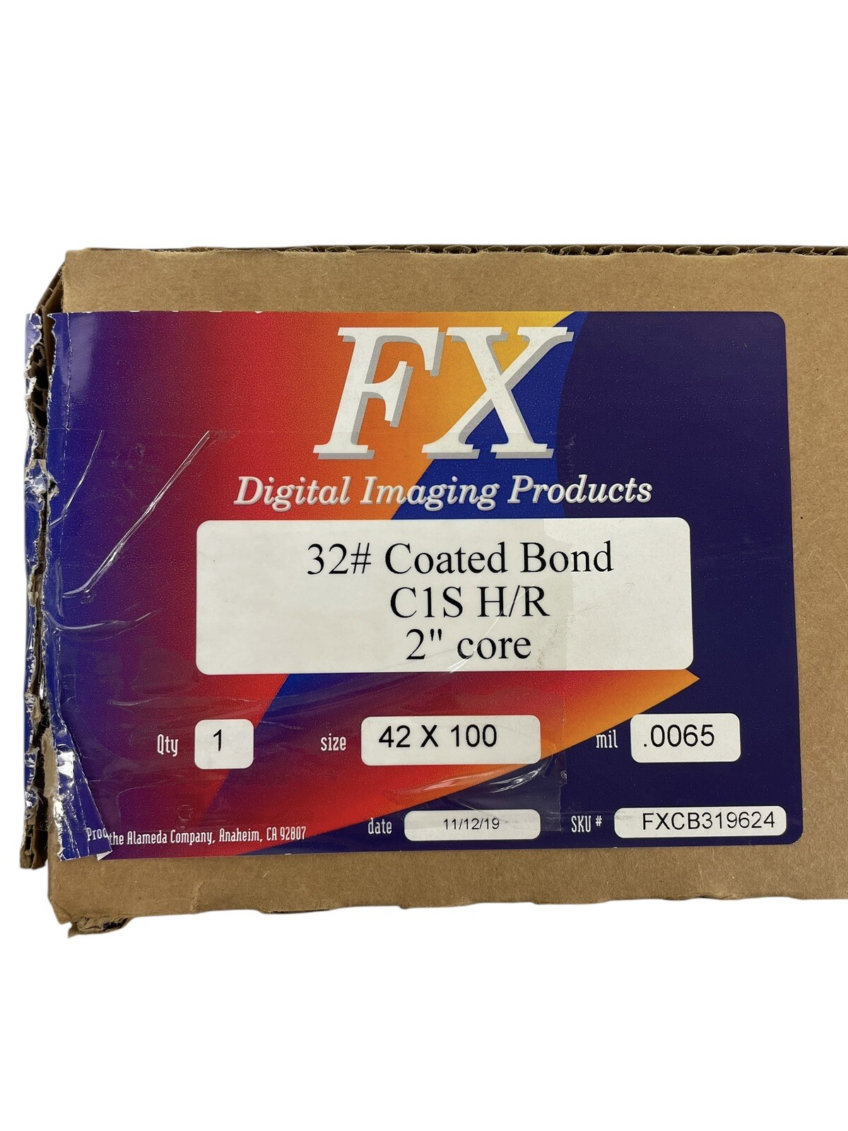 32# Bond Large Format Instant Dry Photo Paper 42″ x 100 ft 2″ core 0.0065 mil