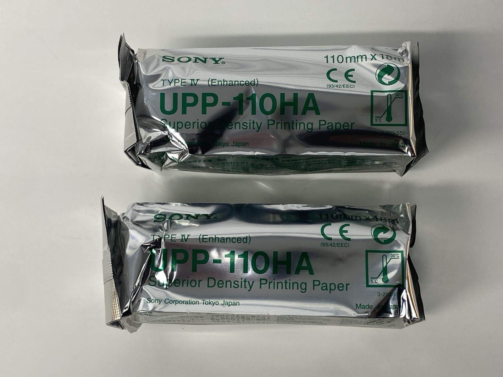 LOT OF 2 SONY UPP-110HA ROLLS OF TYPE IV THERMAL PRINTING PAPER NOS SEALED