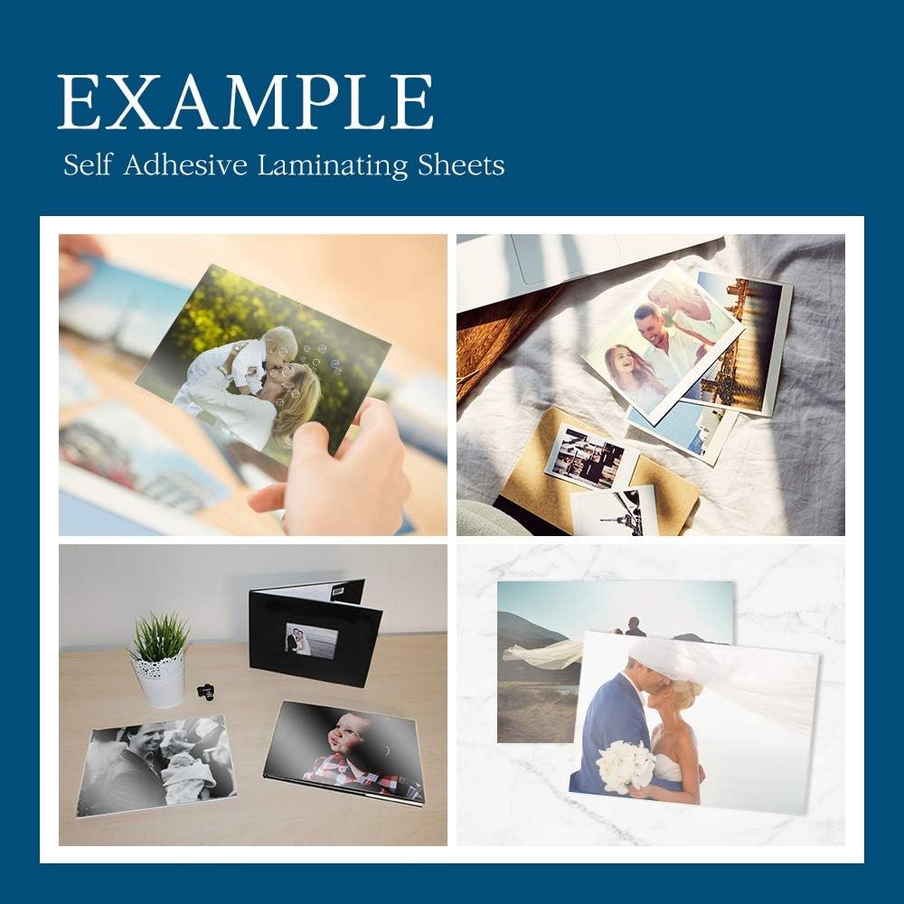 Self Stick Laminating Sheets 8.7 x 12.2 Inches, 4mil, Pack of 20, No Heat, No