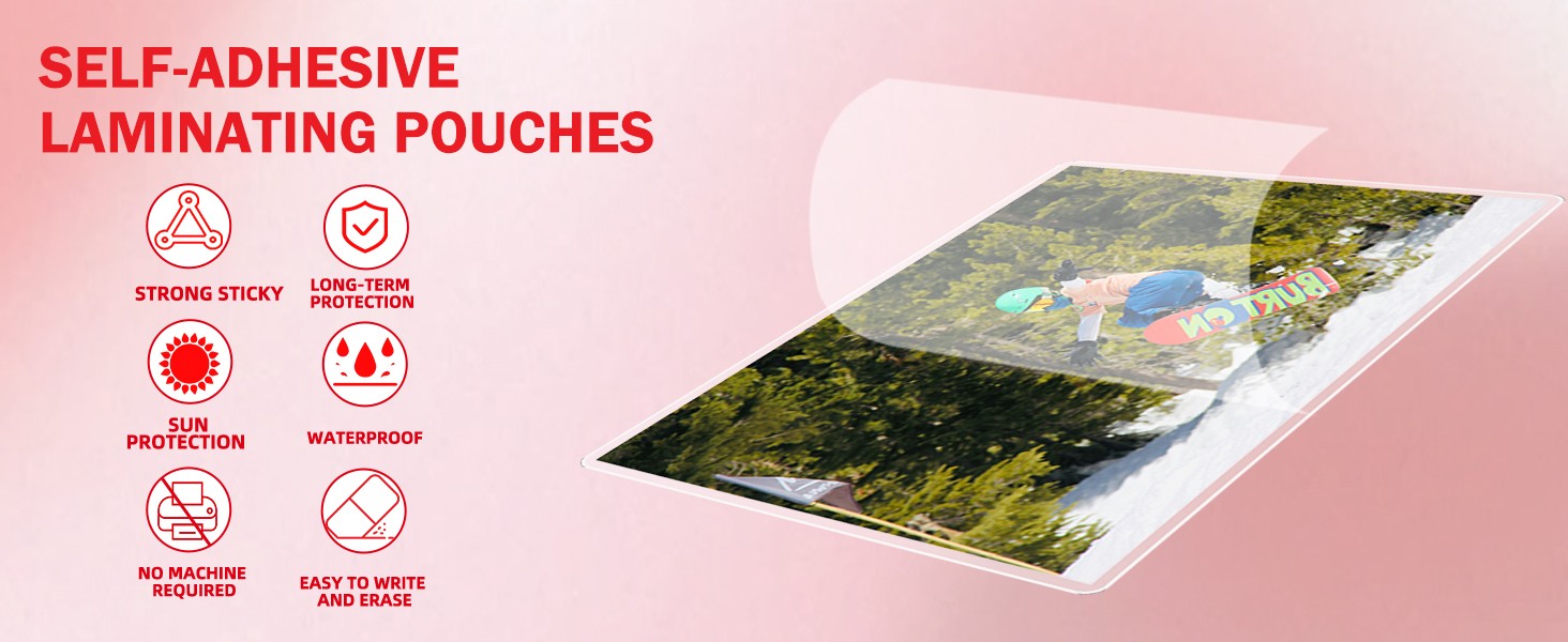 25 Pack Self-Sealing Laminating Pouches 4×6 Inch,10 Mil Thick Double-Sided Self