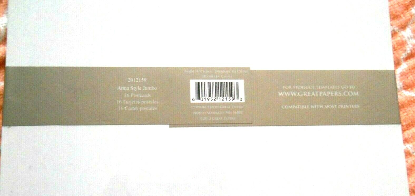 8 1/2 X 11 Laser & Inkjet Printer Postcards 16 Jumbo 2-Up