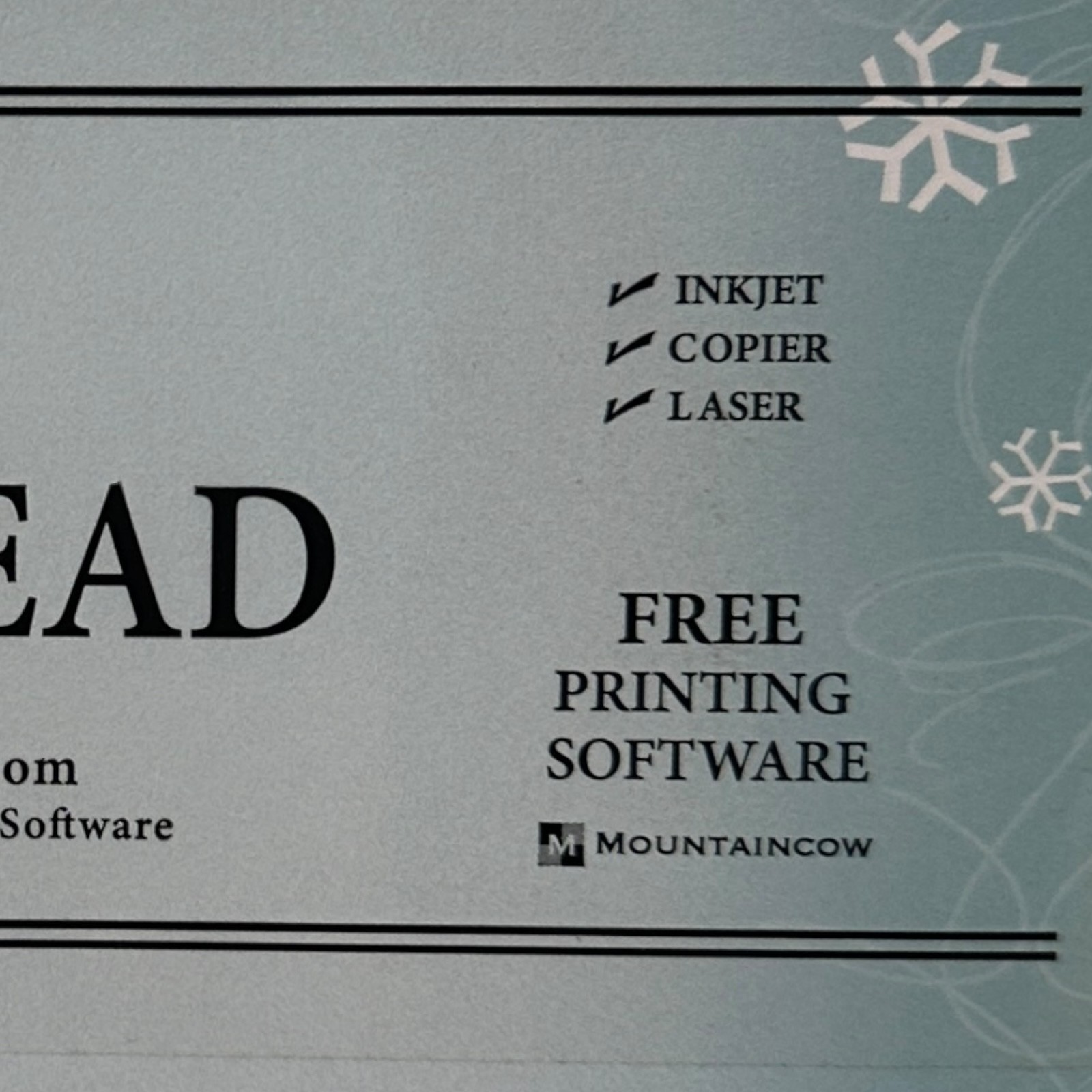 Great Papers Letterhead Snowflakes Snowman 100 Count Inkjet Copier Printer Paper