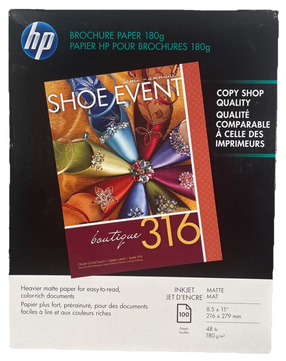 HP Inkjet Tri-Fold Brochure Paper Matte Finish 8.5″ x 11″ 100pcs New, Sealed