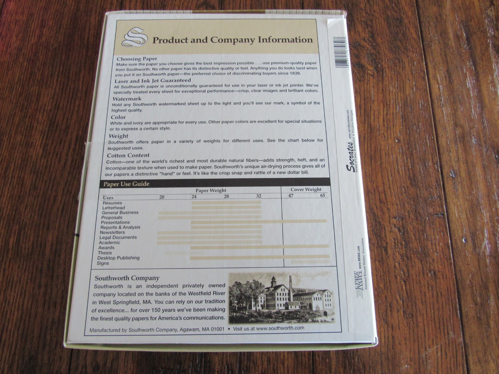 Southworth® 100% Cotton Fiber Resume Paper 24lbs Watermarked + Resume Guide