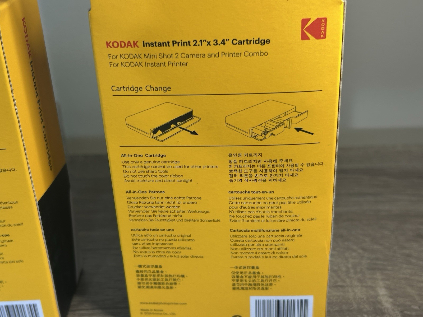 (2) Kodak Instant Print 2.1 X 3.4 Cartridge Ribbon Paper ICRG-230 Total 60 Sheet