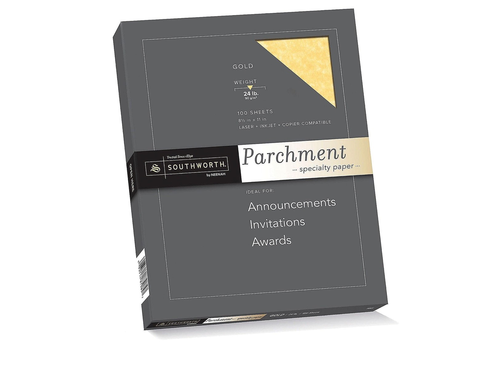 Southworth® Parchment Specialty Paper, 8 1/2″ x 11″, 24 Lb, Gold, Pack Of 100