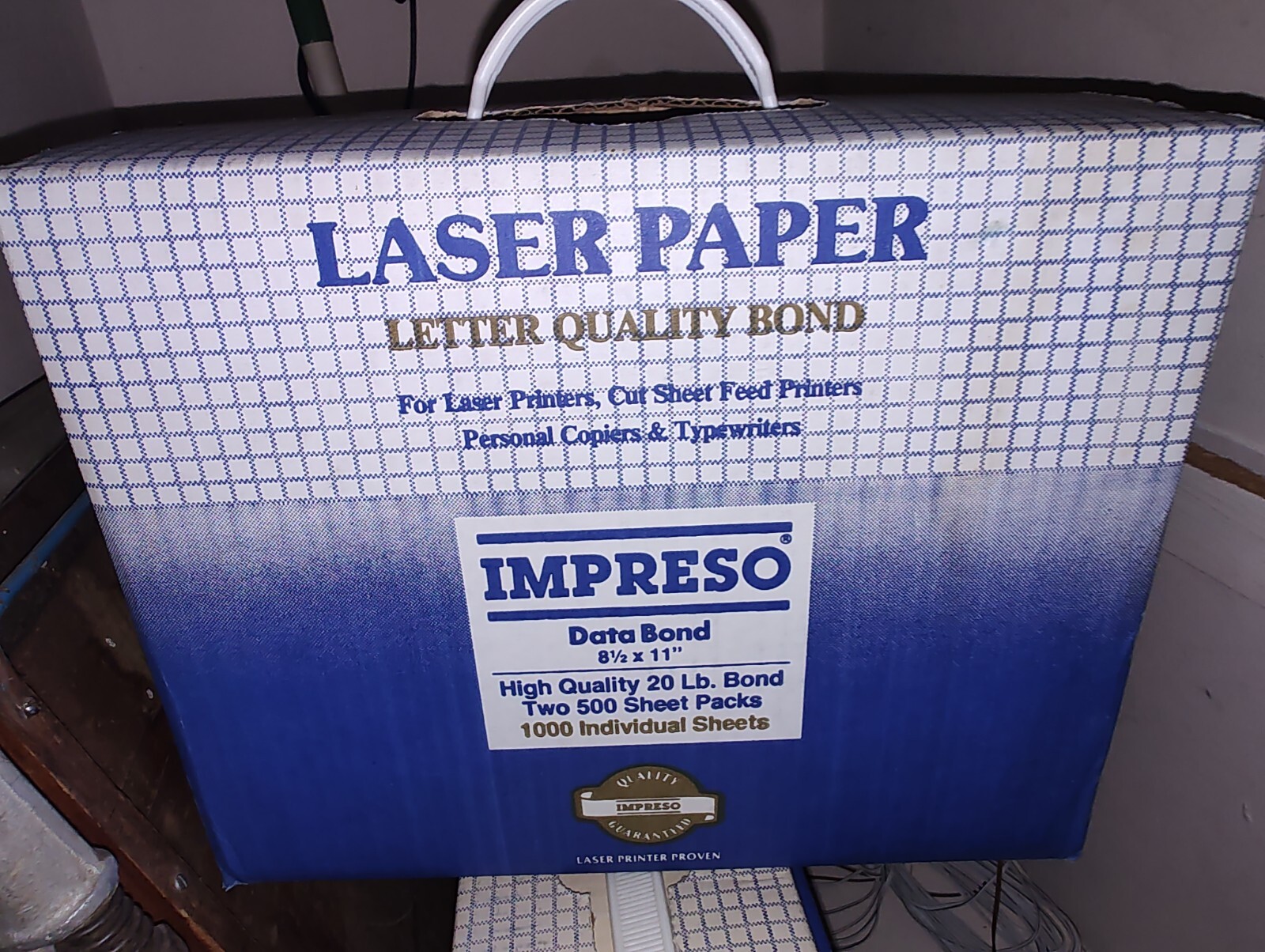Impresso 1000 Individual Sheet Box Data Bond 8.5″ x 11″ Laser Paper Rare NOS